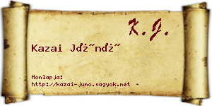 Kazai Júnó névjegykártya